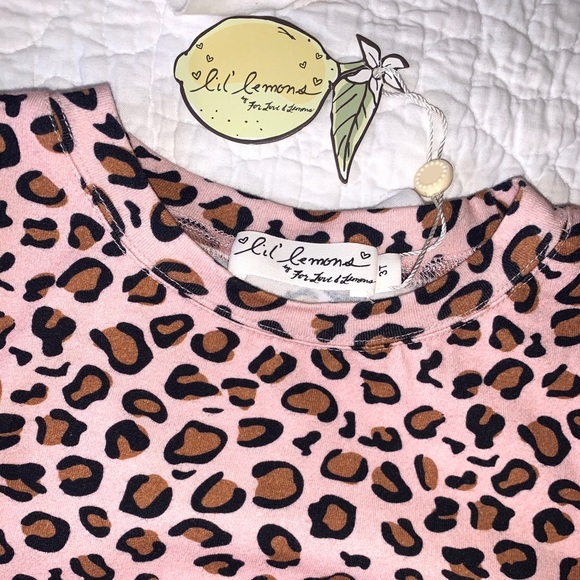 Lil’ Lemons Pink Leopard Print Dress - Picture 3 of 3